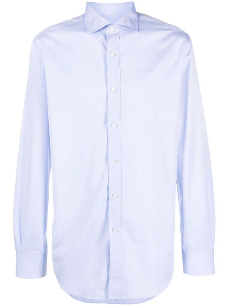 Brioni spread-collar poplin shirt - Blue von Brioni