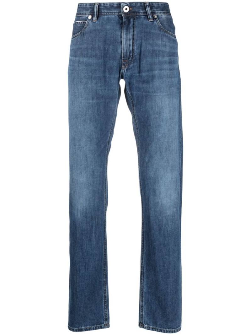 Brioni straight-leg cotton trousers - Blue von Brioni