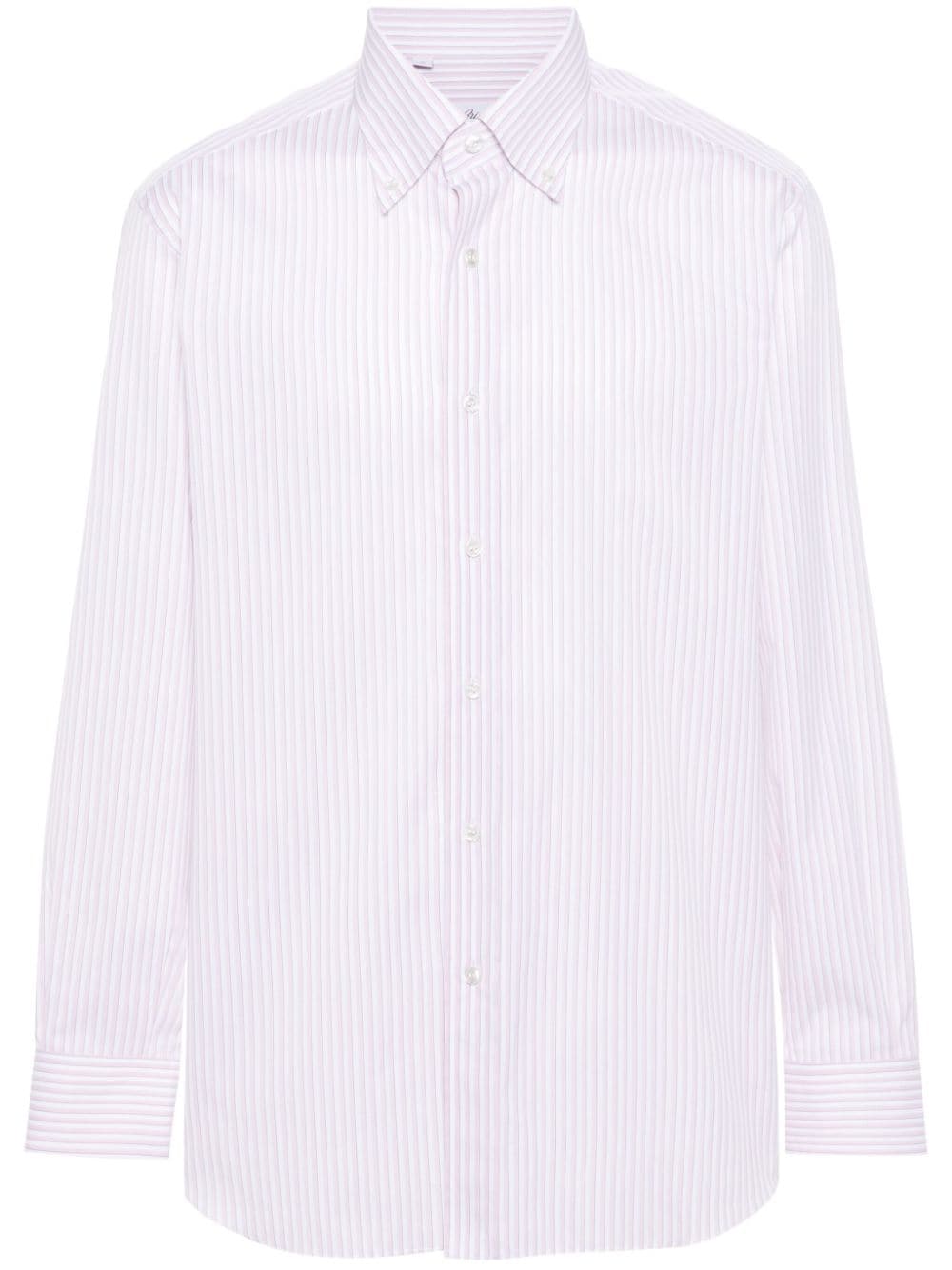 Brioni striped cotton shirt - Pink von Brioni