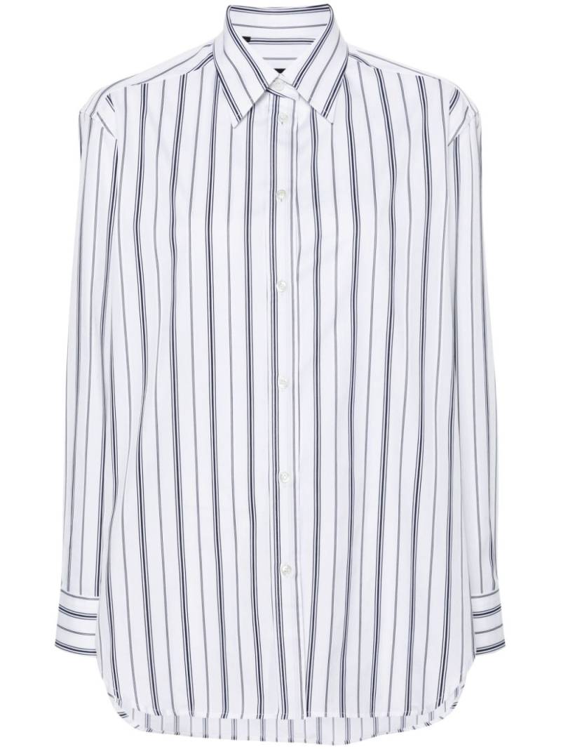 Brioni striped poplin shirt - White von Brioni