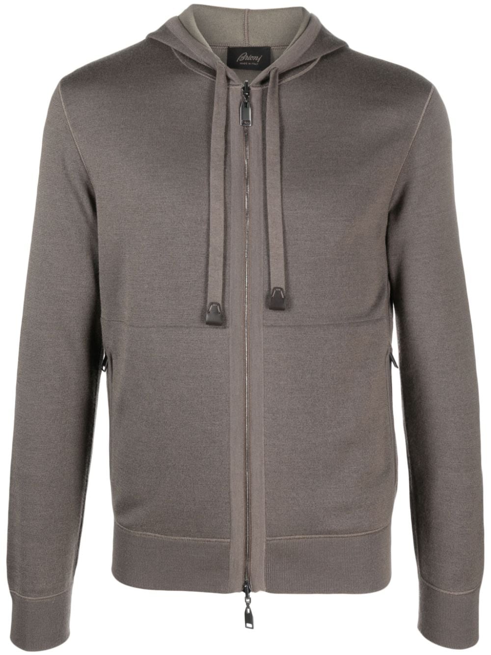 Brioni zip-up drawstring hoodie - Green von Brioni