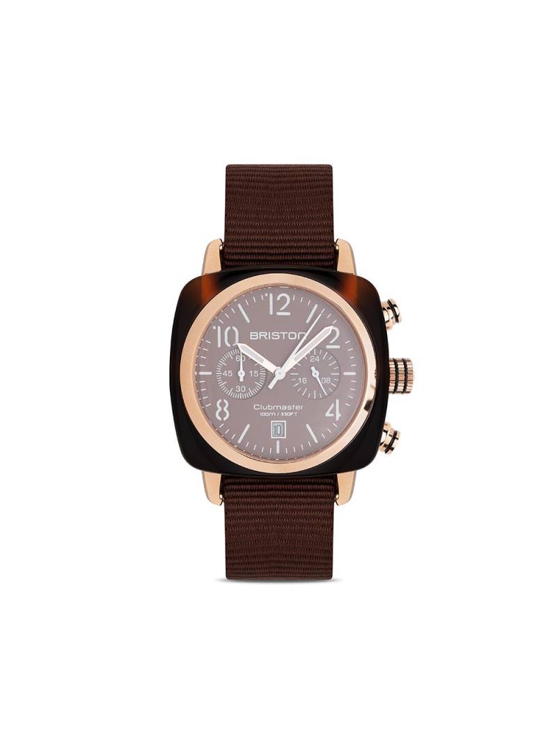 Briston Clubmaster Classic Chrono 40mm - Brown von Briston