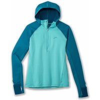 BROOKS Damen Laufshirt Dash 1/2 Zip Hooded hellblau | L von Brooks