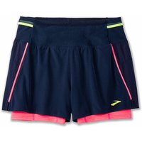 BROOKS Damen Laufshort High Point 2in1 dunkelblau | L von Brooks