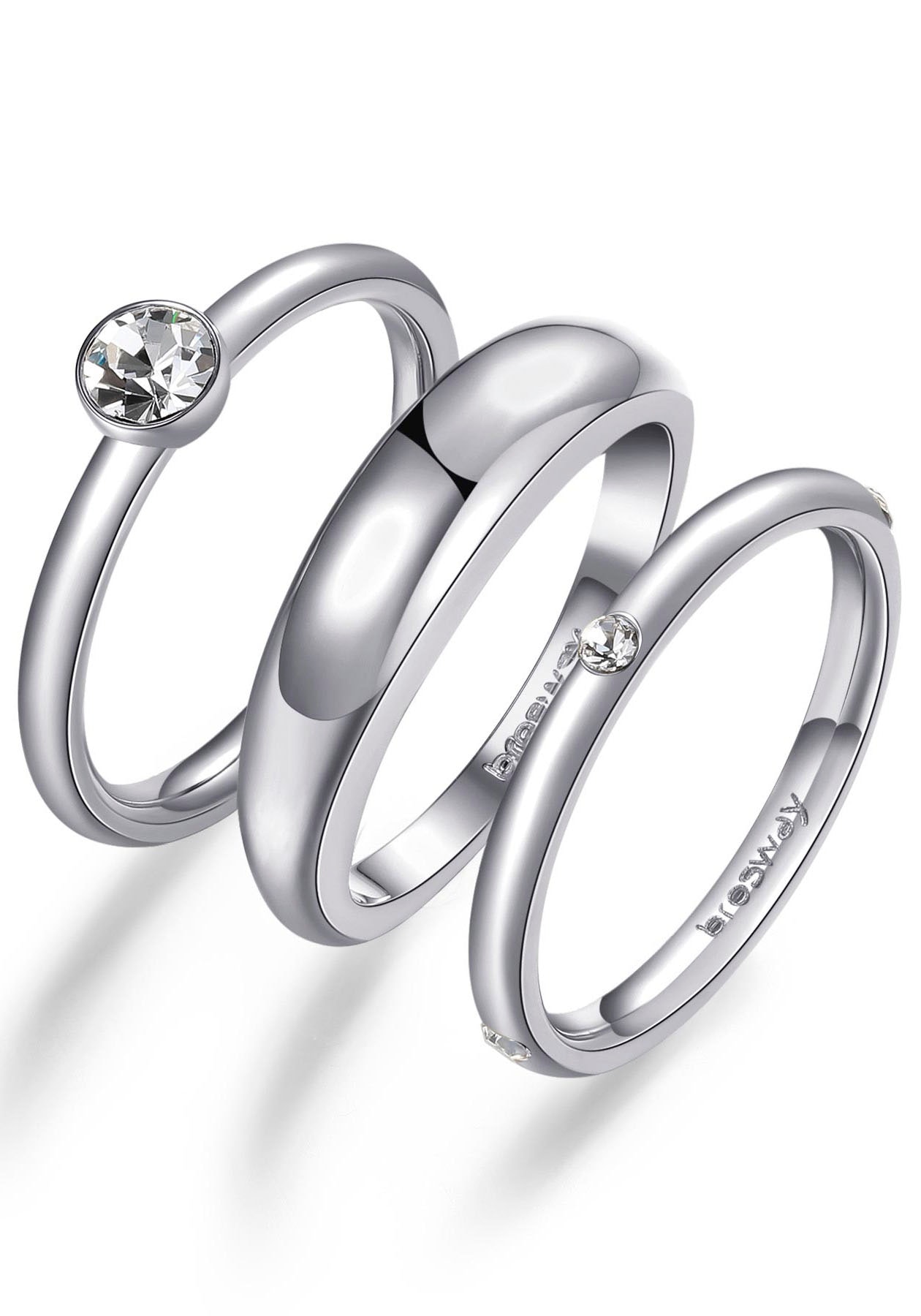 Brosway Ring-Set »SYMPHONIA, BYM95A/B/C/D/E, BYM96A/B/C/D/E«, (Set, 3 tlg.), mit Kristallglas von Brosway