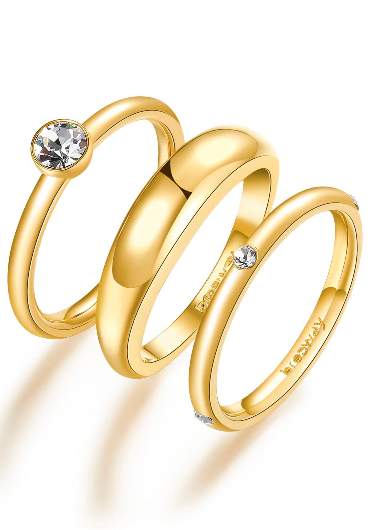 Brosway Ring-Set »SYMPHONIA, BYM95A/B/C/D/E, BYM96A/B/C/D/E«, (Set, 3 tlg.), mit Kristallglas von Brosway