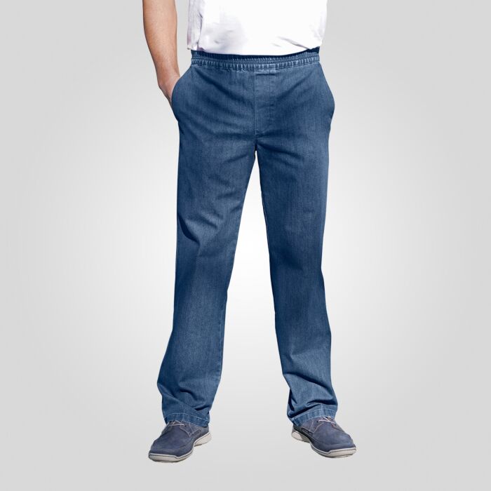 Herren-Schlupfjeans mit Gummizug, jeansblau, 50 von Brühl