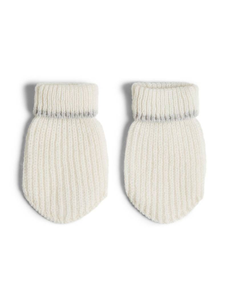 Brunello Cucinelli Kids Baby Bernie cashmere mittens - White von Brunello Cucinelli Kids