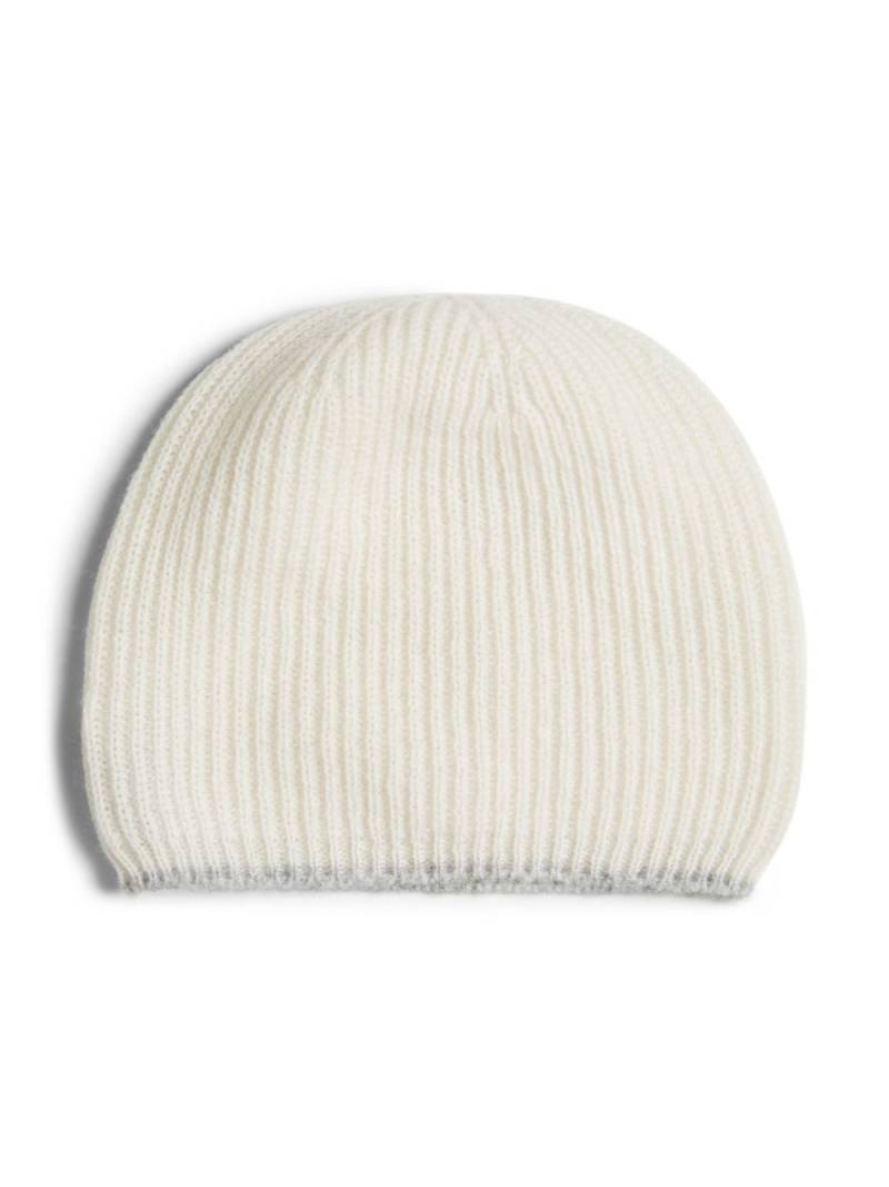 Brunello Cucinelli Kids Baby Bernie rib knit cashmere beanie - White von Brunello Cucinelli Kids