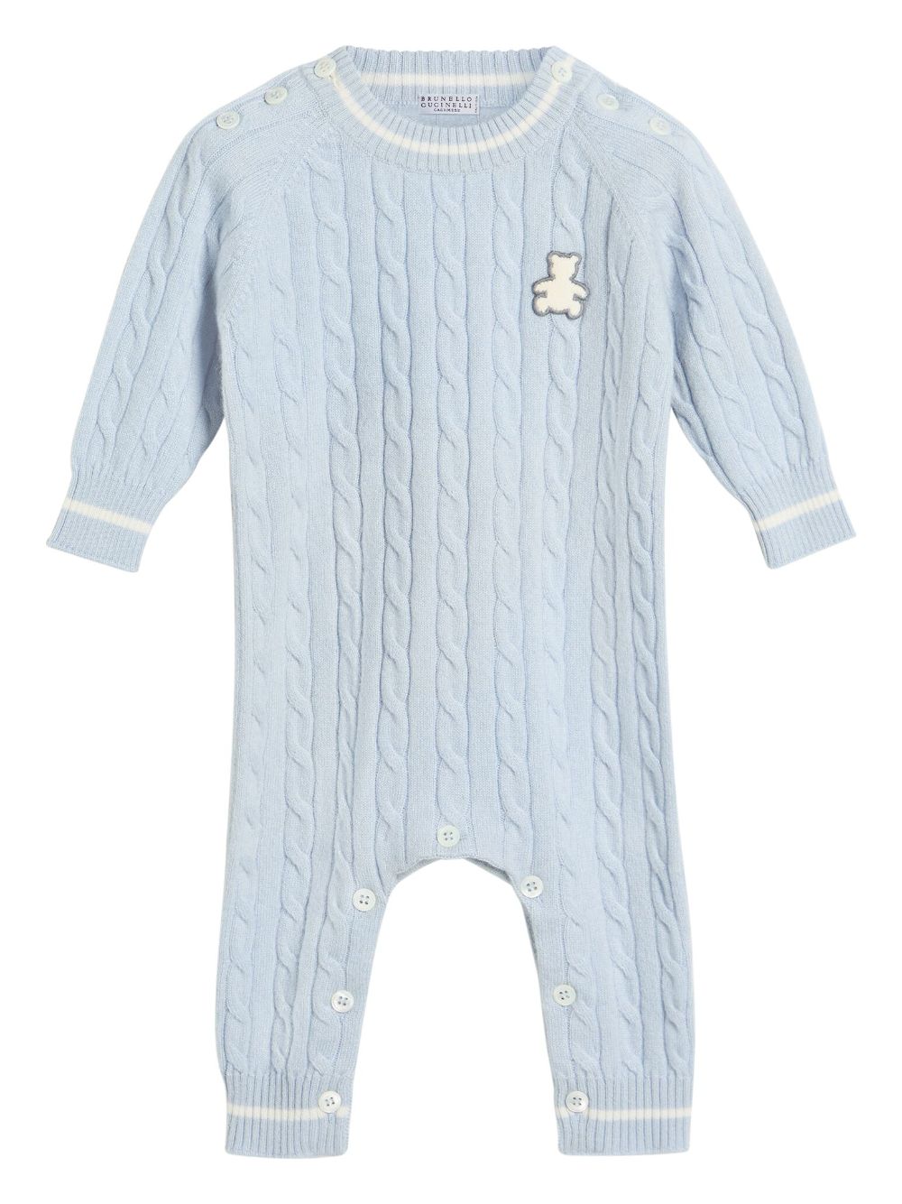 Brunello Cucinelli Kids Baby Bernie romper - Blue von Brunello Cucinelli Kids