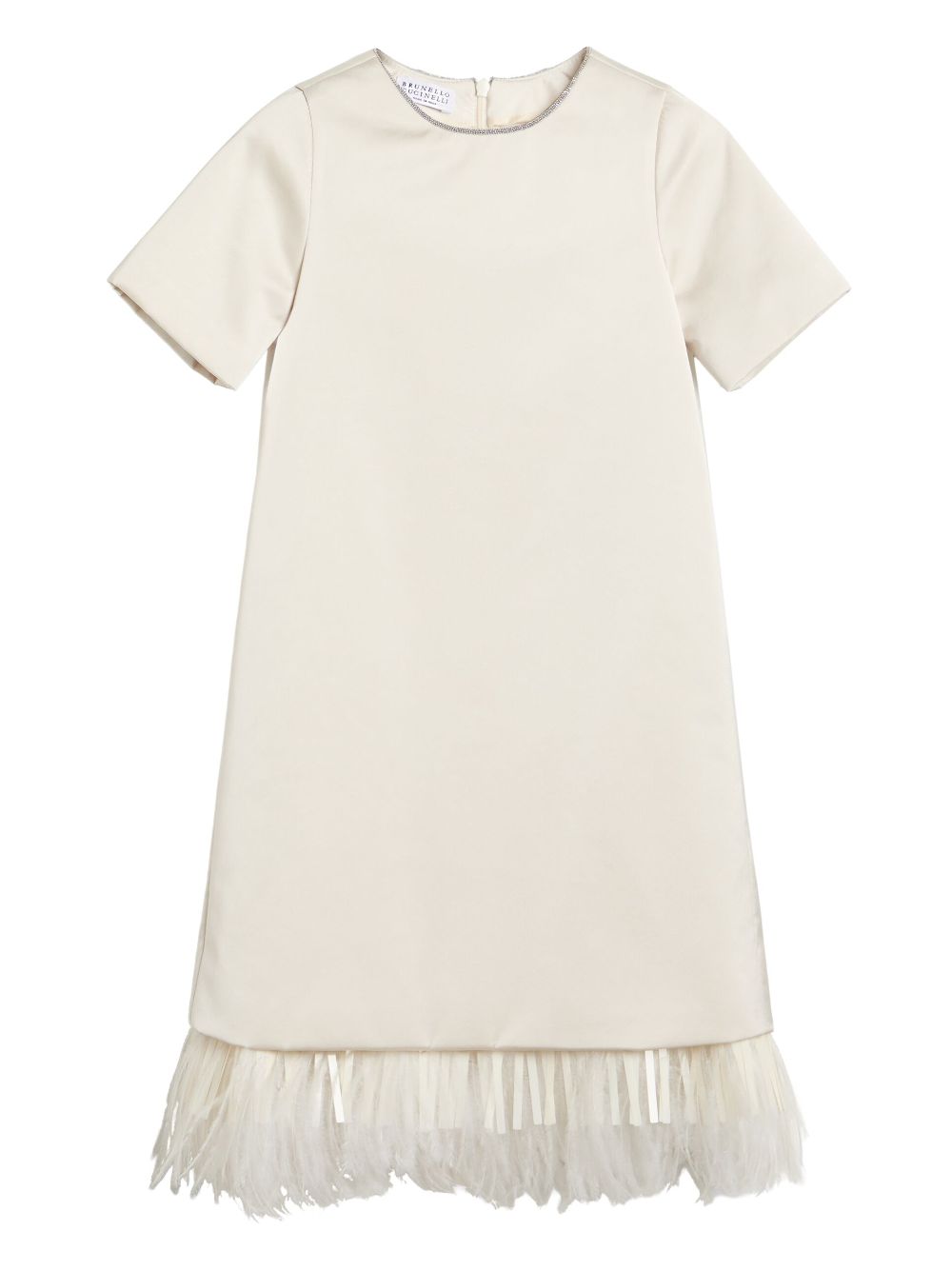 Brunello Cucinelli Kids Monili chain-embellished dress - Neutrals von Brunello Cucinelli Kids