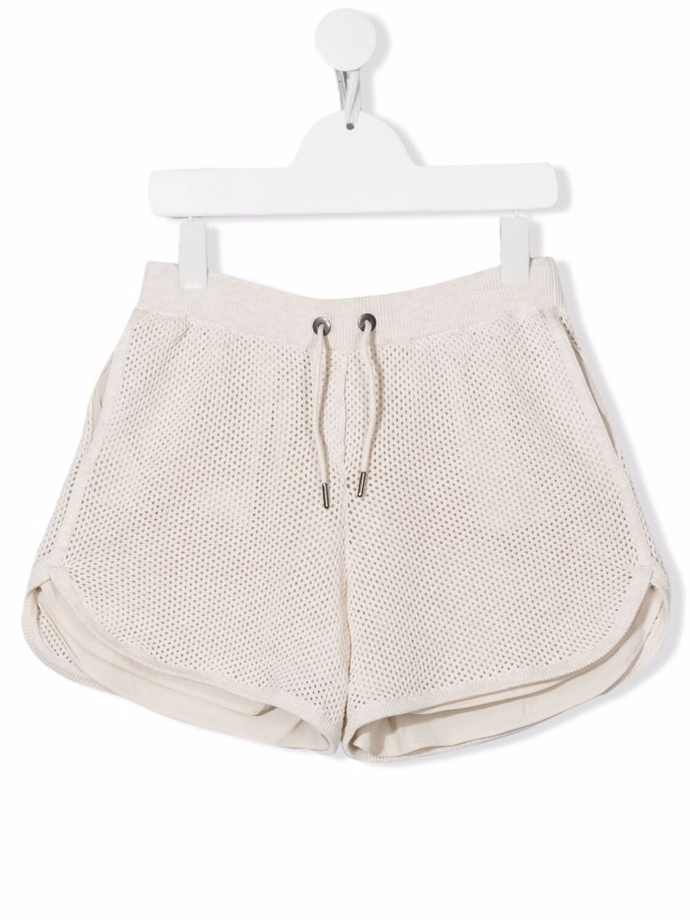 Brunello Cucinelli Kids TEEN perforated drawstring shorts - Neutrals von Brunello Cucinelli Kids