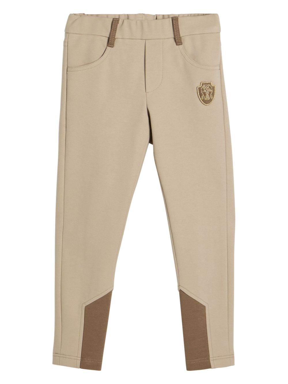 Brunello Cucinelli Kids appliqué panelled leggings - Neutrals von Brunello Cucinelli Kids