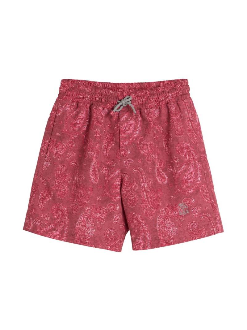 Brunello Cucinelli Kids bandana-print swim shorts - Pink von Brunello Cucinelli Kids