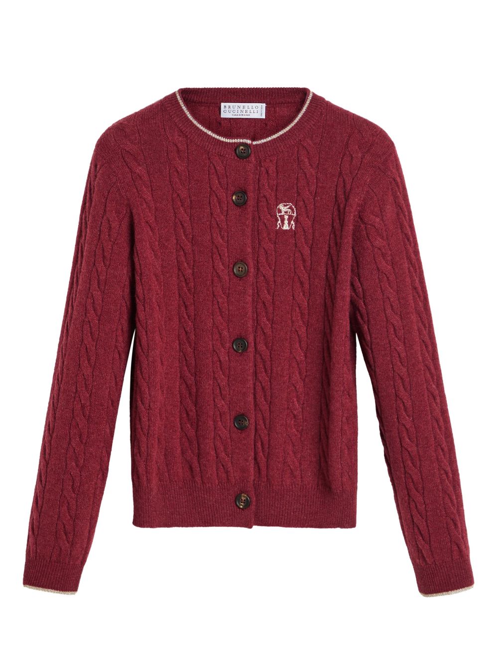 Brunello Cucinelli Kids cable-knit cardigan - Red von Brunello Cucinelli Kids