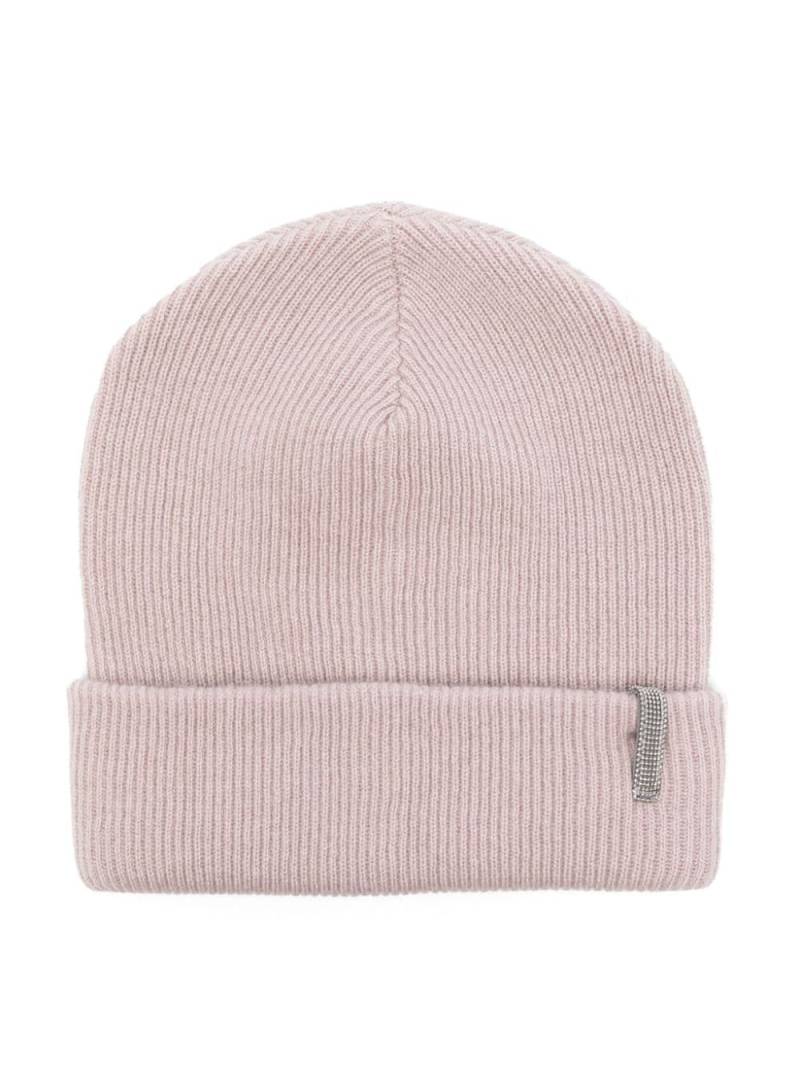 Brunello Cucinelli Kids cashmere beanie hat - Pink von Brunello Cucinelli Kids