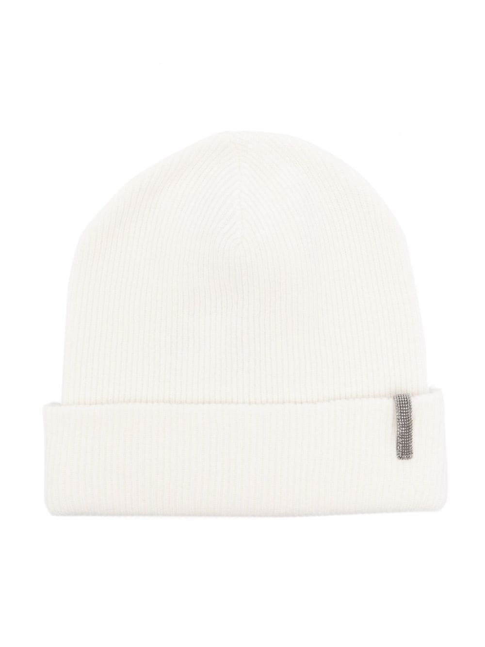 Brunello Cucinelli Kids cashmere beanie hat - White von Brunello Cucinelli Kids