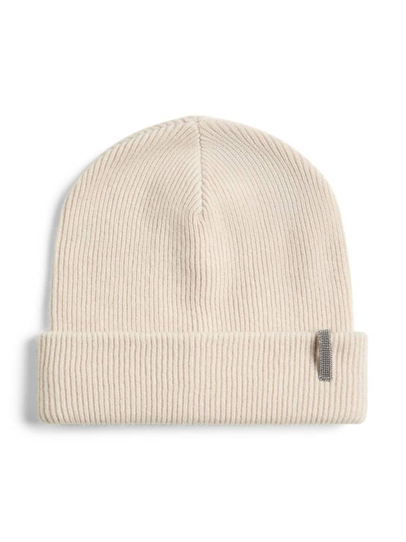 Brunello Cucinelli Kids cashmere knitted beanie - Neutrals von Brunello Cucinelli Kids