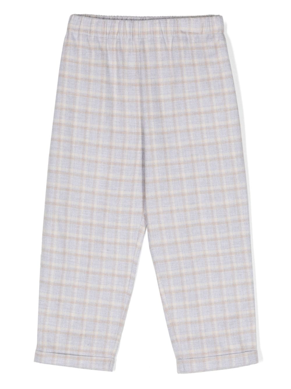 Brunello Cucinelli Kids check-print flannel pajama trousers - Grey von Brunello Cucinelli Kids