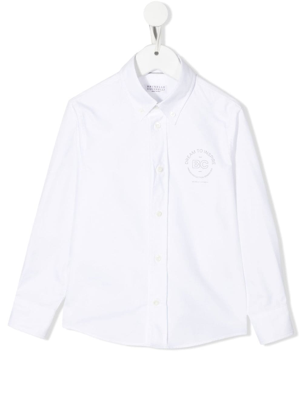 Brunello Cucinelli Kids chest-logo long-sleeve shirt - White von Brunello Cucinelli Kids