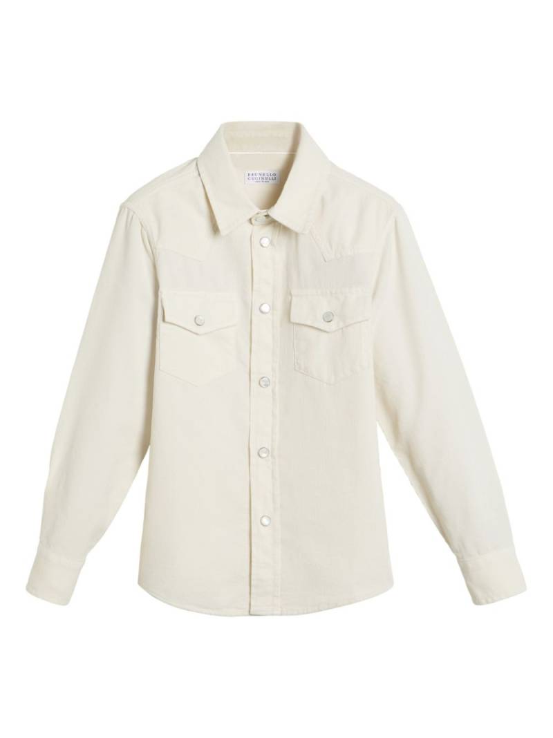 Brunello Cucinelli Kids cotton shirt - Neutrals von Brunello Cucinelli Kids