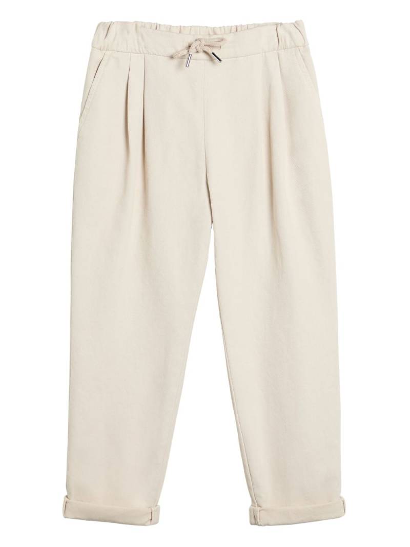 Brunello Cucinelli Kids cotton trousers - Neutrals von Brunello Cucinelli Kids