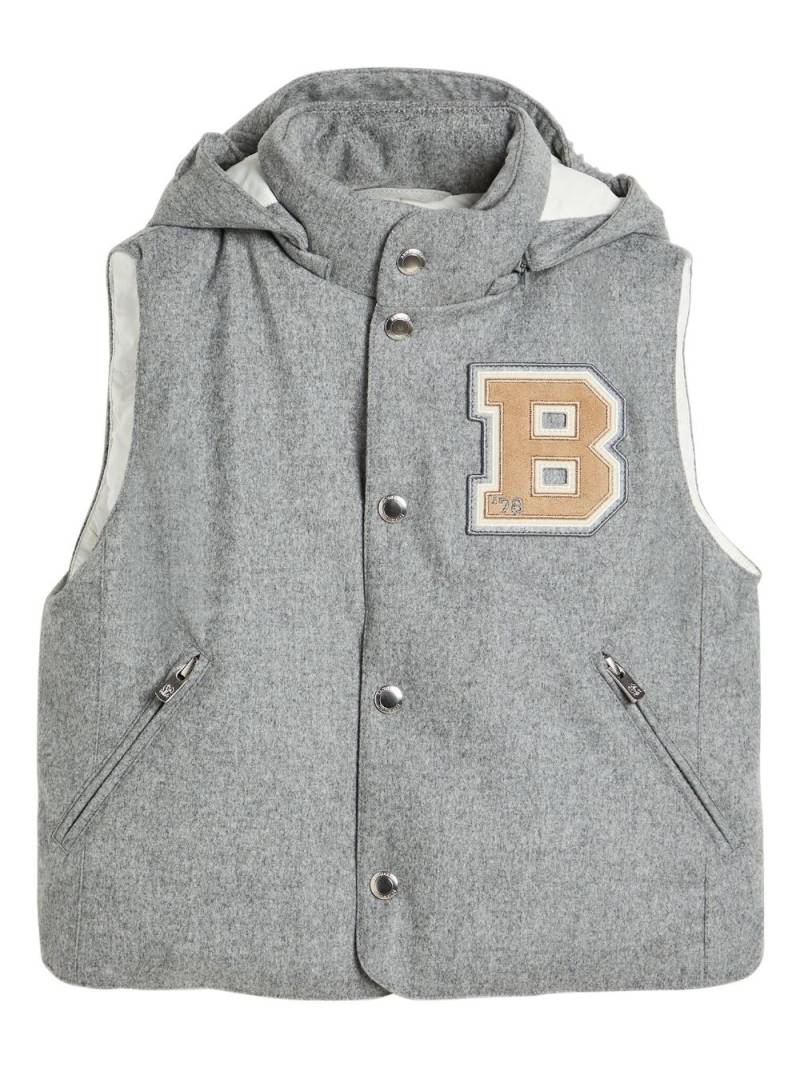 Brunello Cucinelli Kids detachable-hood down gilet - Grey von Brunello Cucinelli Kids