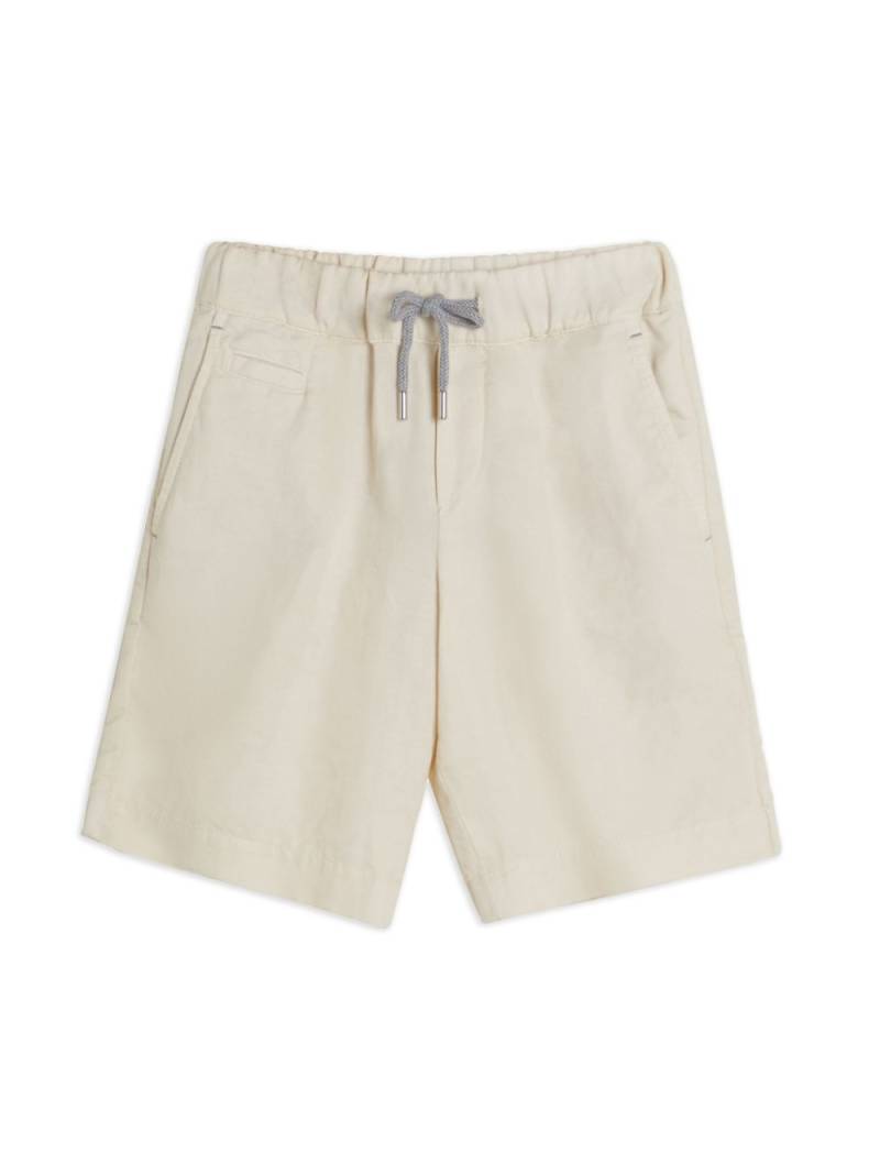 Brunello Cucinelli Kids drawstring-waist bermuda shorts - White von Brunello Cucinelli Kids