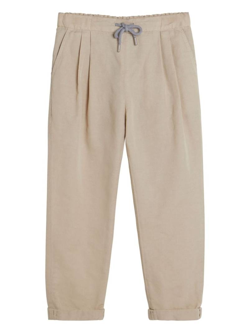 Brunello Cucinelli Kids drawstring tailored trousers - Neutrals von Brunello Cucinelli Kids