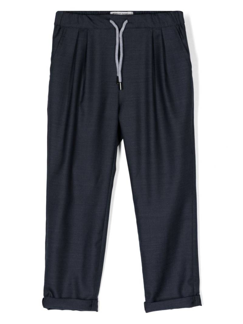 Brunello Cucinelli Kids drawstring-waist wool trousers - Blue von Brunello Cucinelli Kids