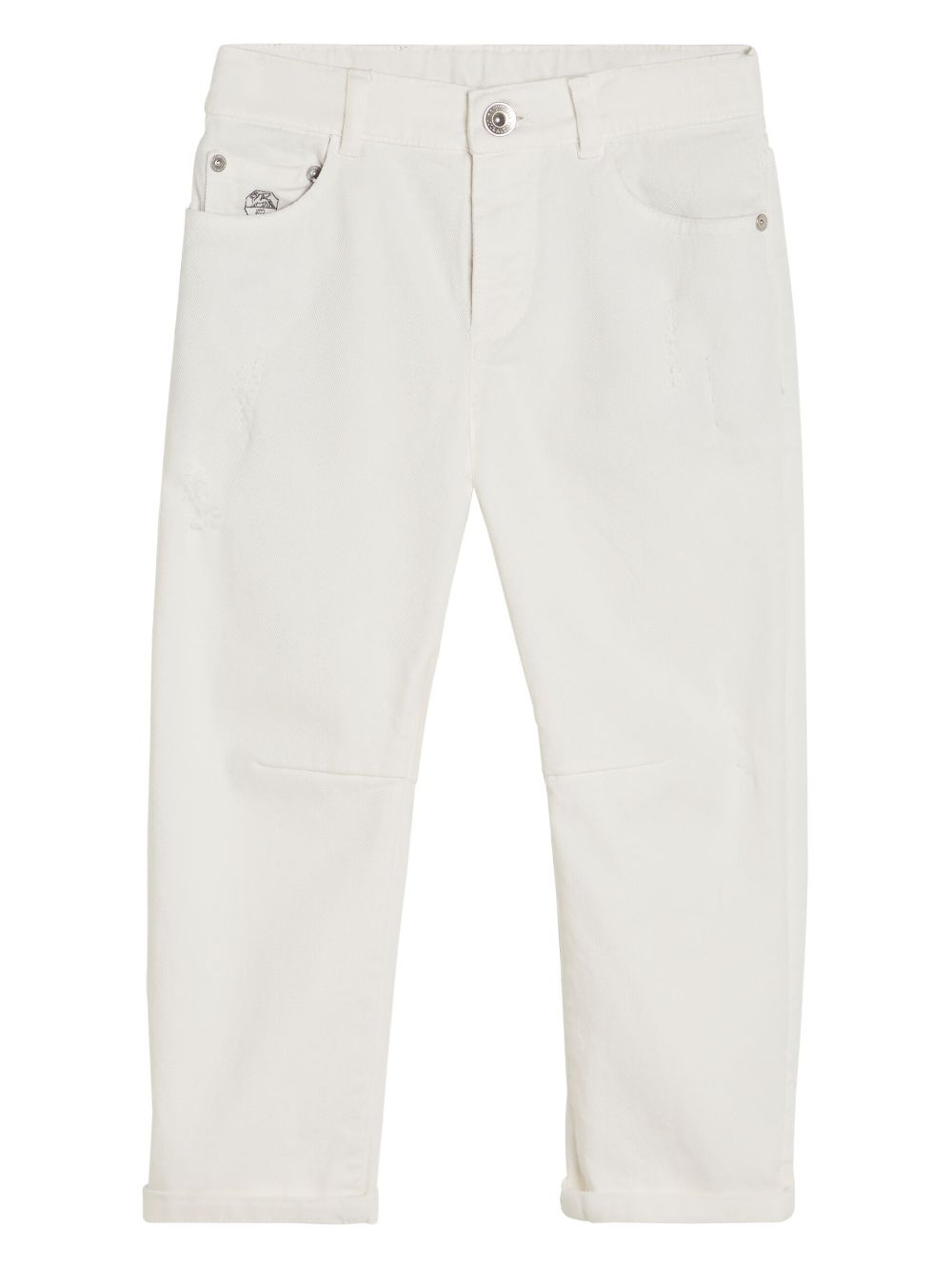 Brunello Cucinelli Kids dyed denim trousers - White von Brunello Cucinelli Kids