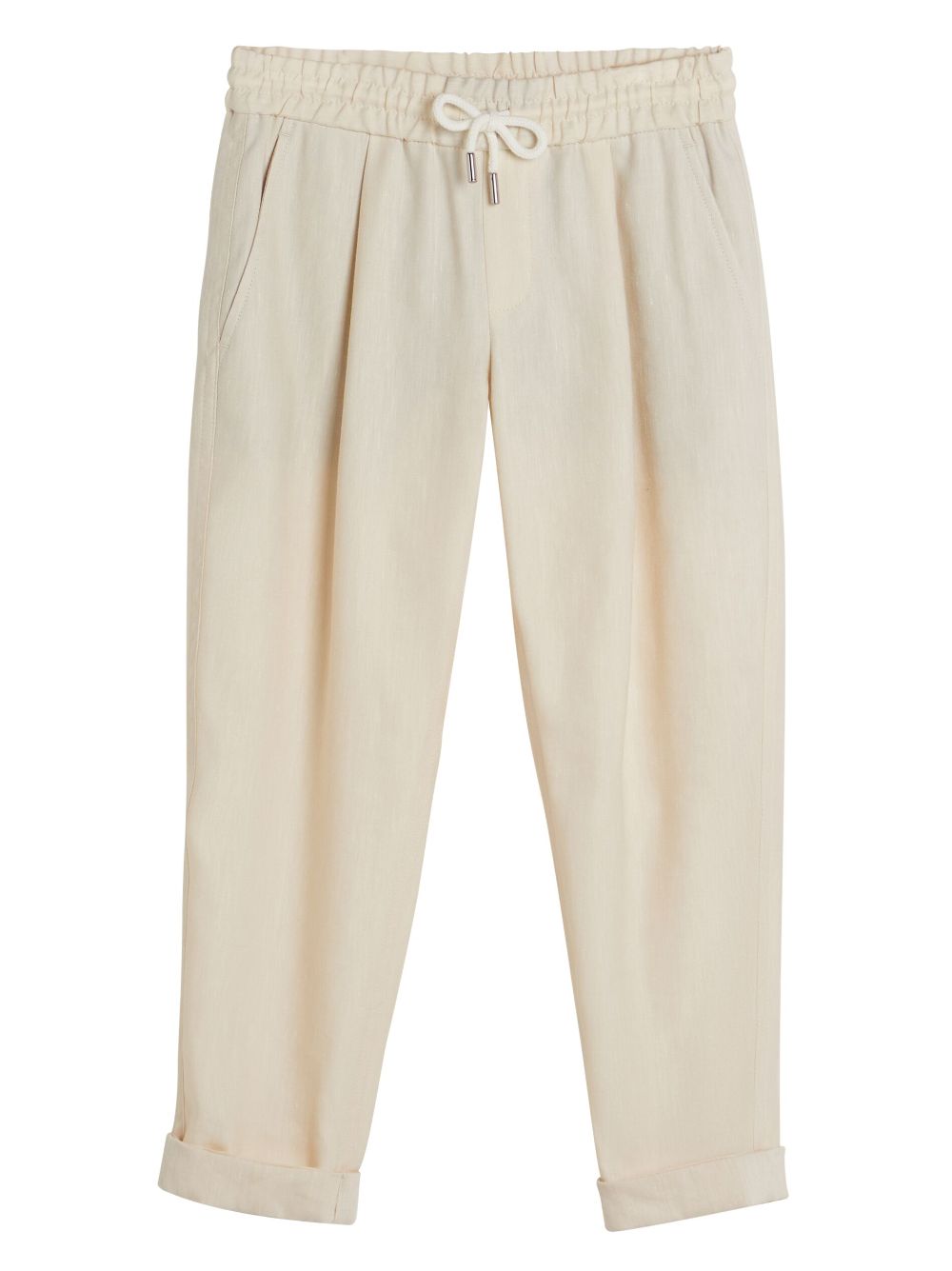 Brunello Cucinelli Kids elasticated-waist tapered trousers - Neutrals von Brunello Cucinelli Kids