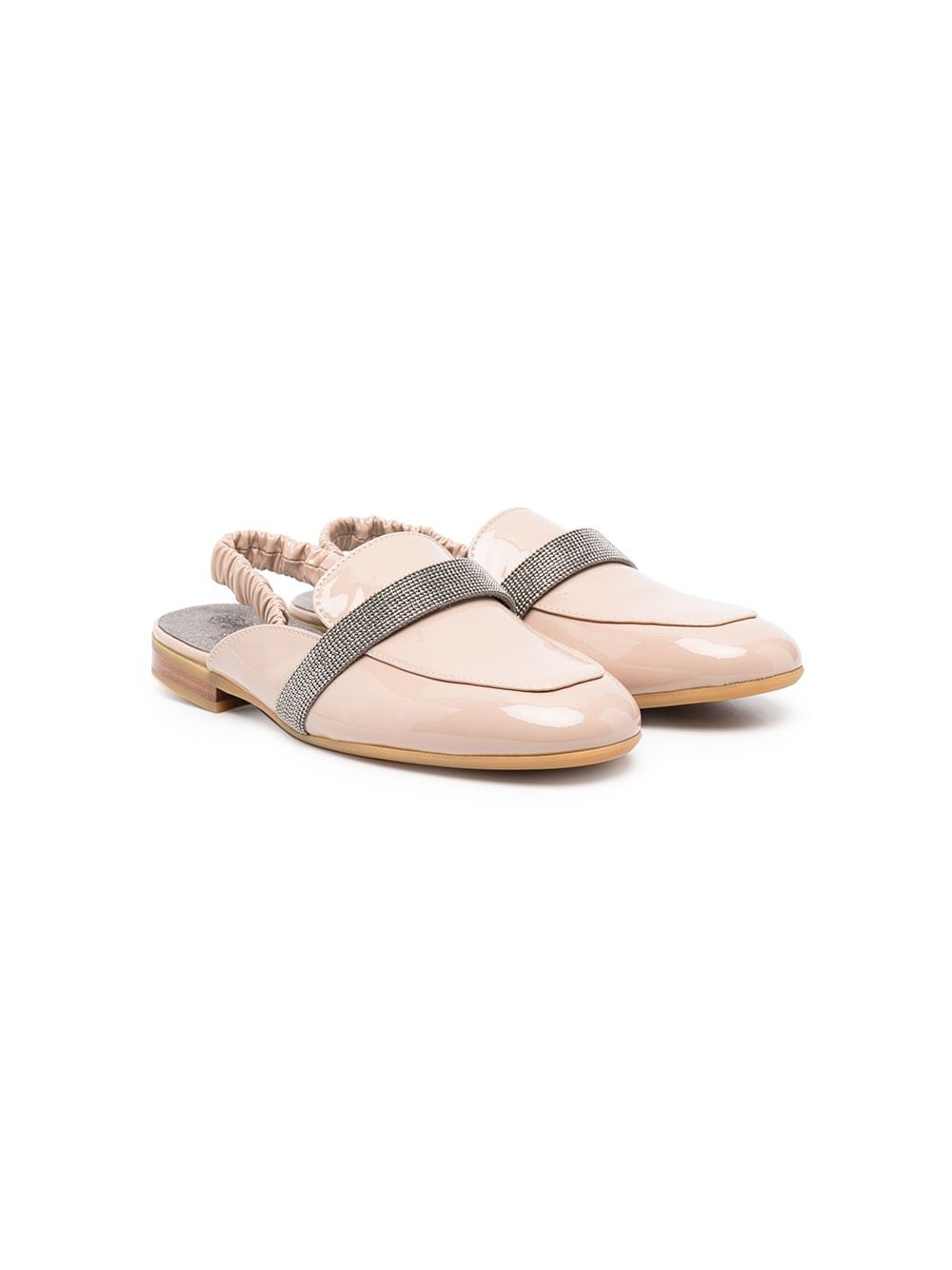 Brunello Cucinelli Kids embellished sling-back ballerinas - Pink von Brunello Cucinelli Kids