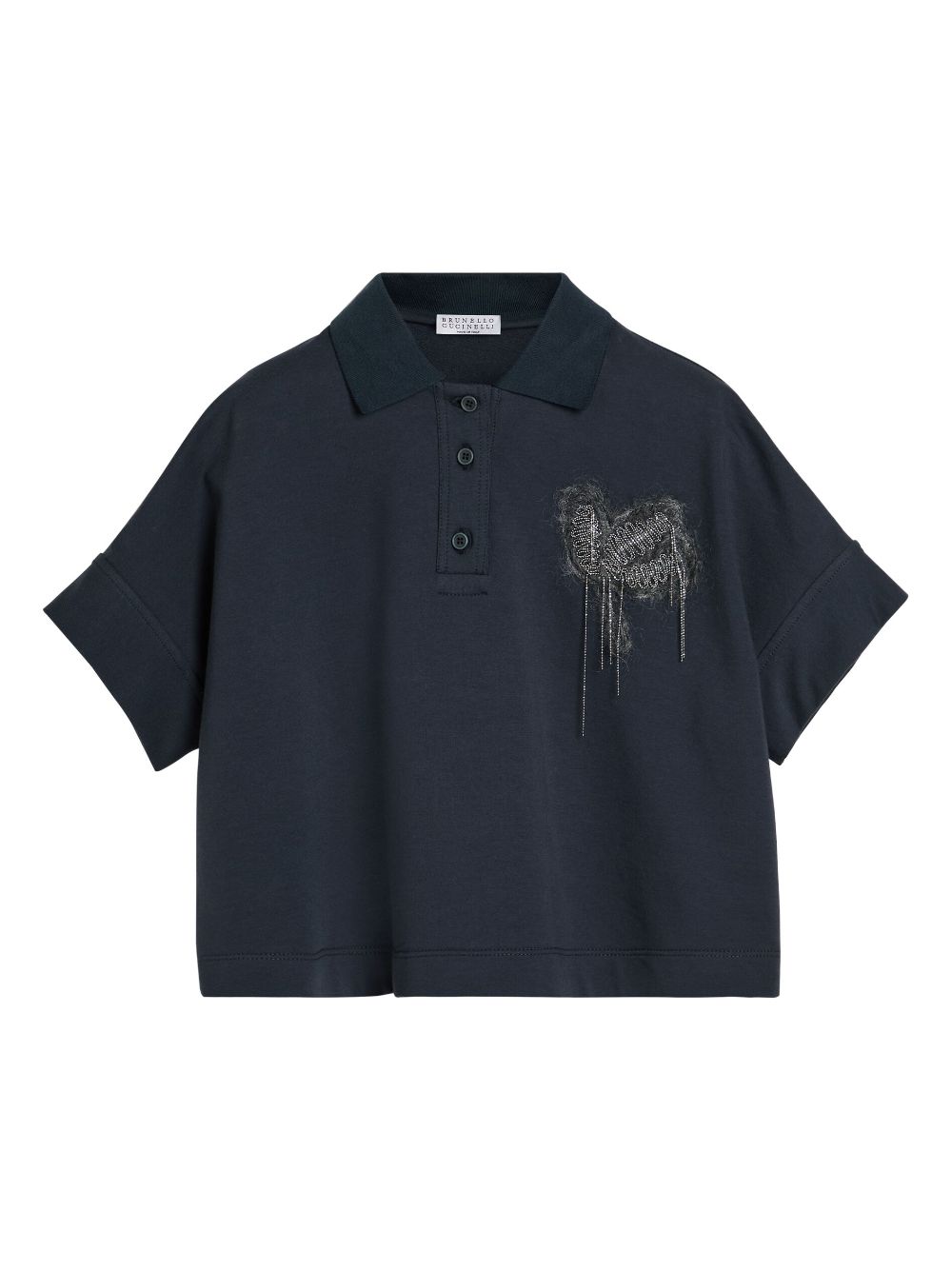 Brunello Cucinelli Kids embroidered-motif polo shirt - Blue von Brunello Cucinelli Kids