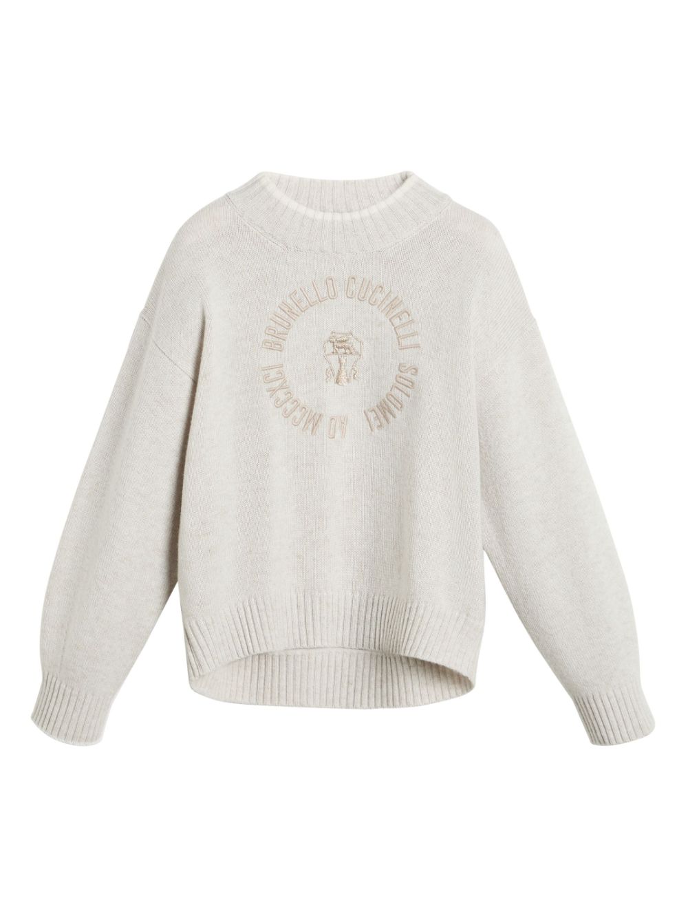 Brunello Cucinelli Kids embroidered sweater - Neutrals von Brunello Cucinelli Kids