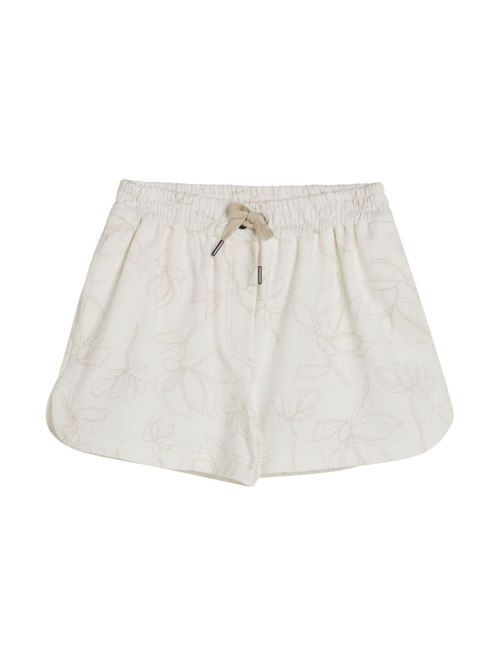 Brunello Cucinelli Kids floral-print French terry shorts - Neutrals von Brunello Cucinelli Kids