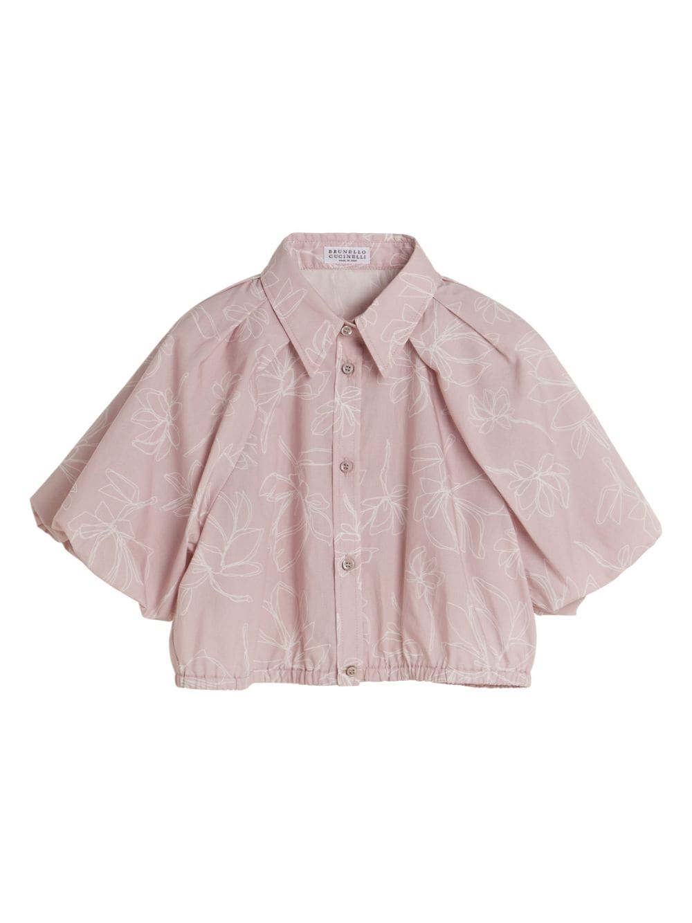 Brunello Cucinelli Kids floral-print cotton shirt - Pink von Brunello Cucinelli Kids