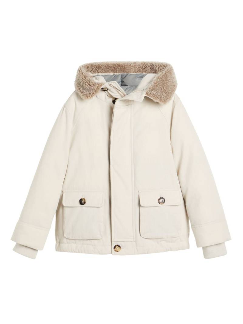 Brunello Cucinelli Kids goose-down padded jacket - Neutrals von Brunello Cucinelli Kids