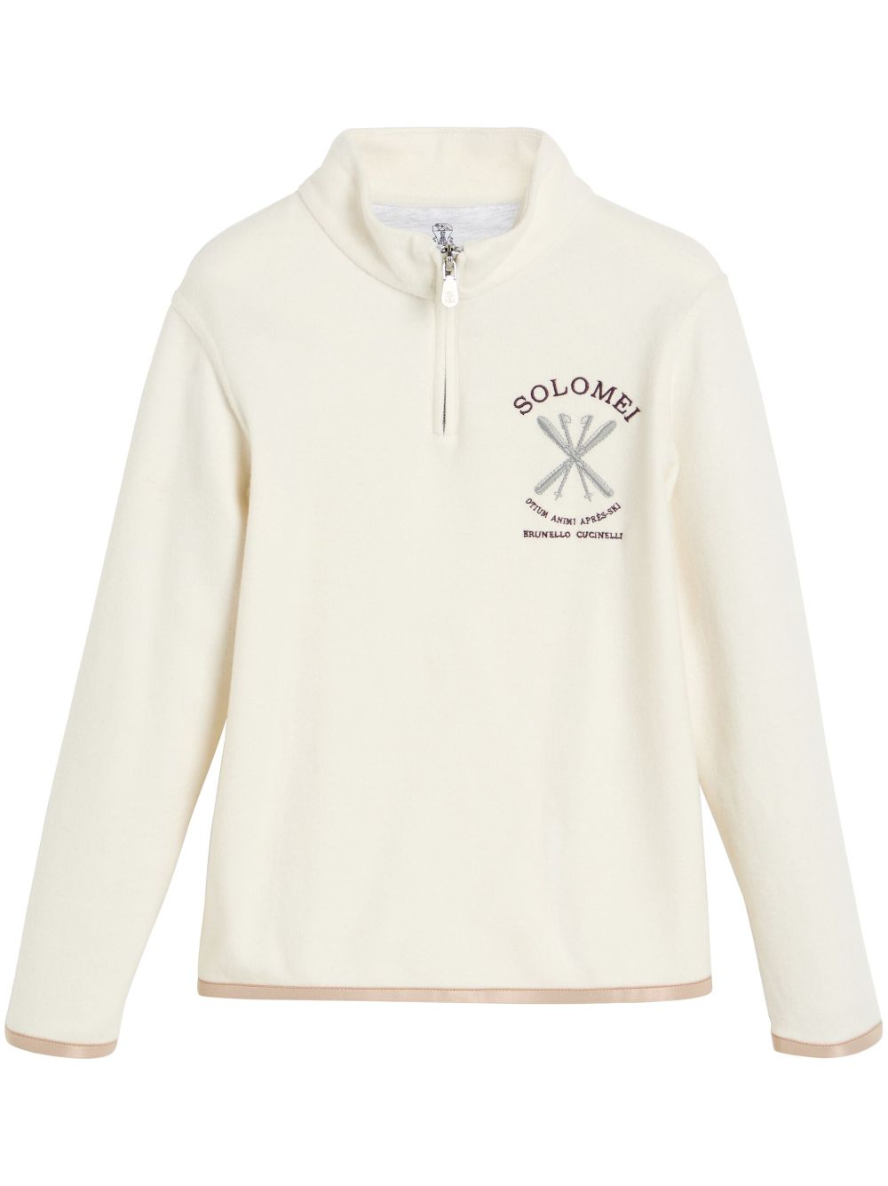 Brunello Cucinelli Kids half-zip sweatshirt - White von Brunello Cucinelli Kids