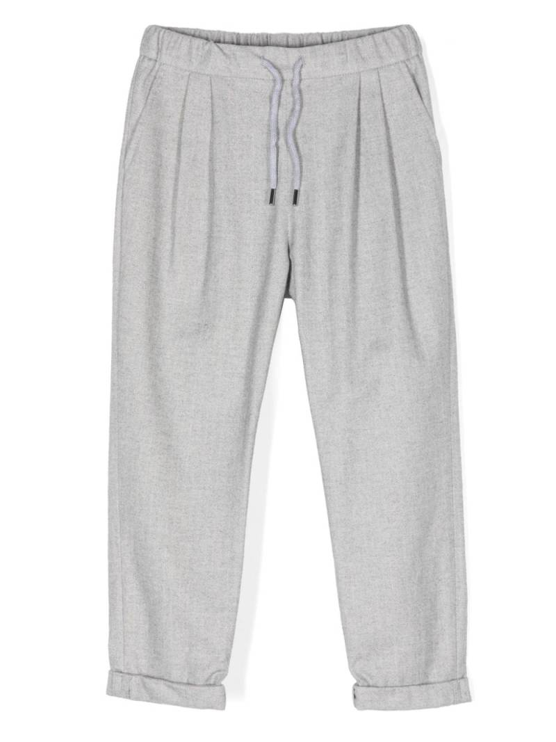 Brunello Cucinelli Kids herringbone-pattern trousers - Grey von Brunello Cucinelli Kids