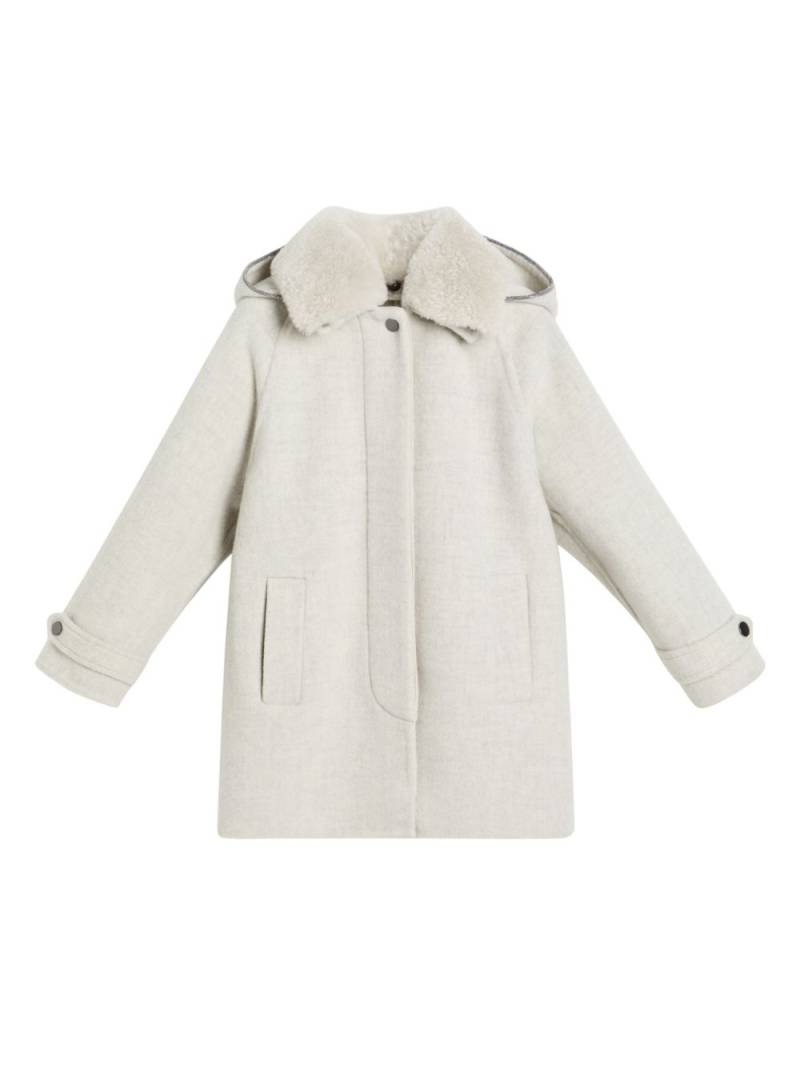 Brunello Cucinelli Kids hooded parka - Grey von Brunello Cucinelli Kids