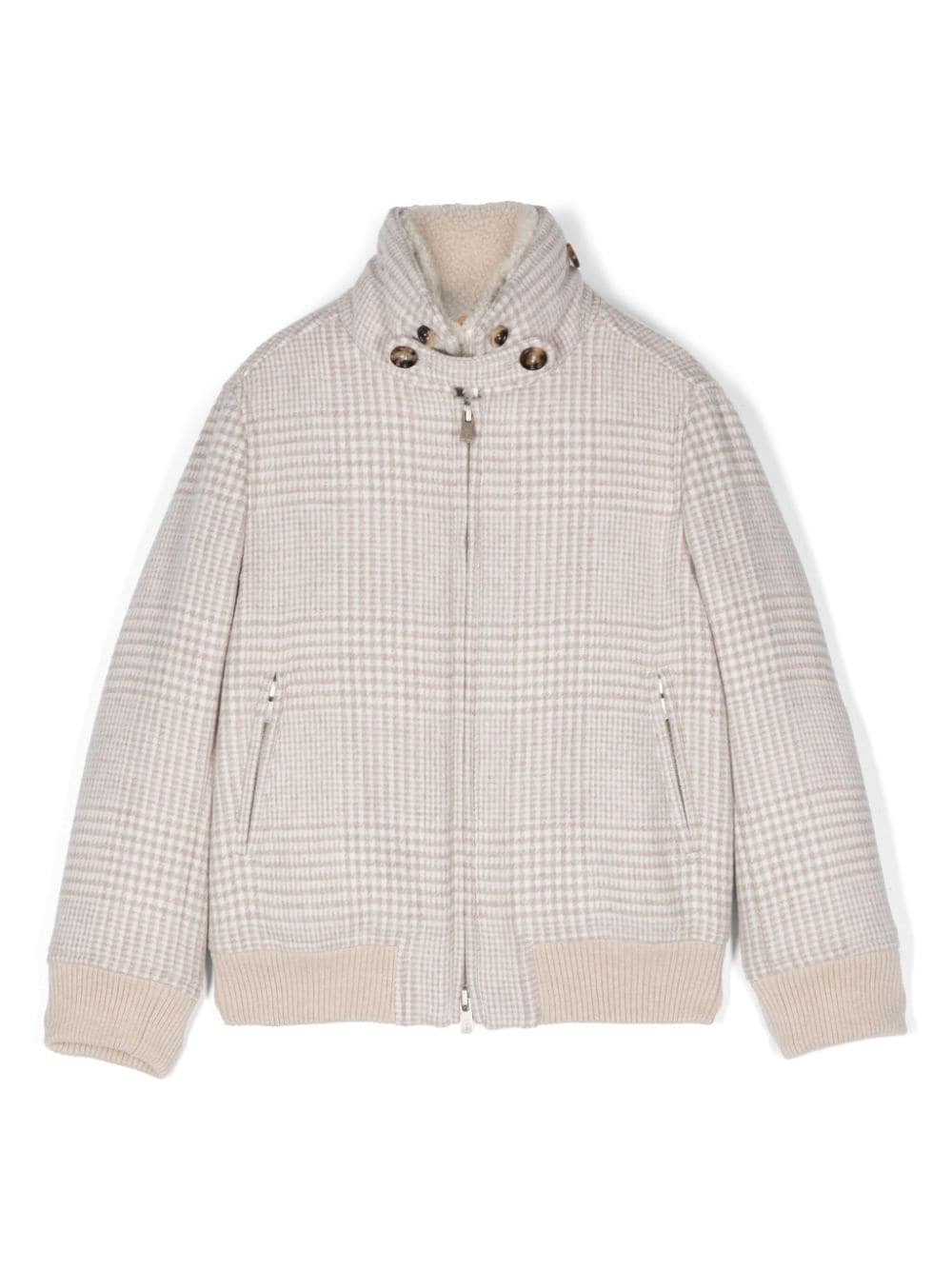 Brunello Cucinelli Kids houndstooth jacket - Neutrals von Brunello Cucinelli Kids