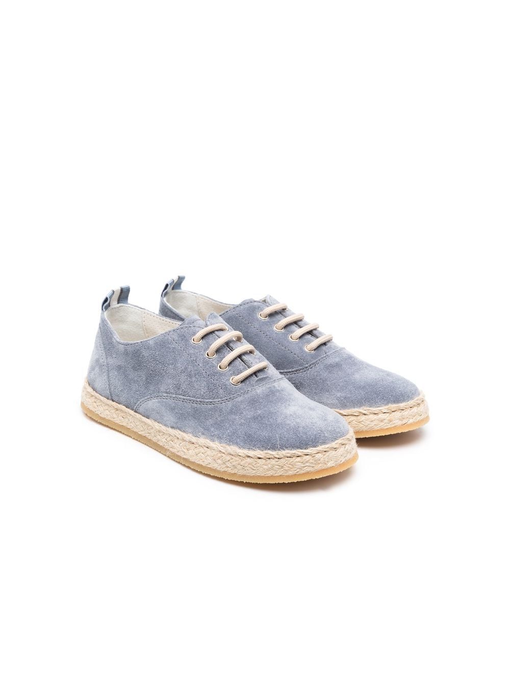 Brunello Cucinelli Kids jute-sole suede sneakers - Blue von Brunello Cucinelli Kids