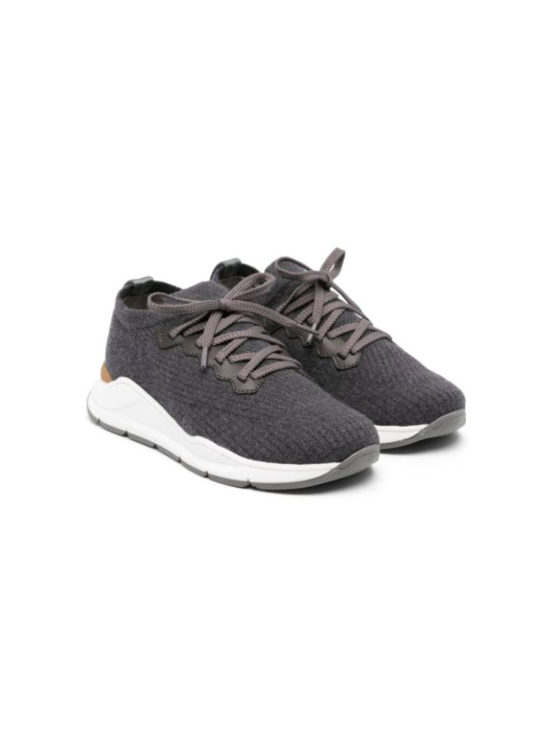 Brunello Cucinelli Kids knitted sneakers - Grey von Brunello Cucinelli Kids