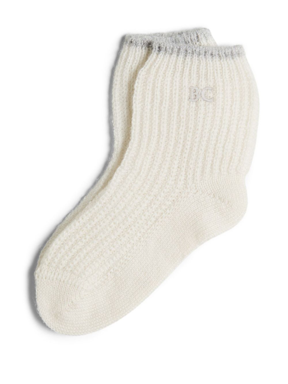 Brunello Cucinelli Kids logo-embroidered cashmere socks - White von Brunello Cucinelli Kids