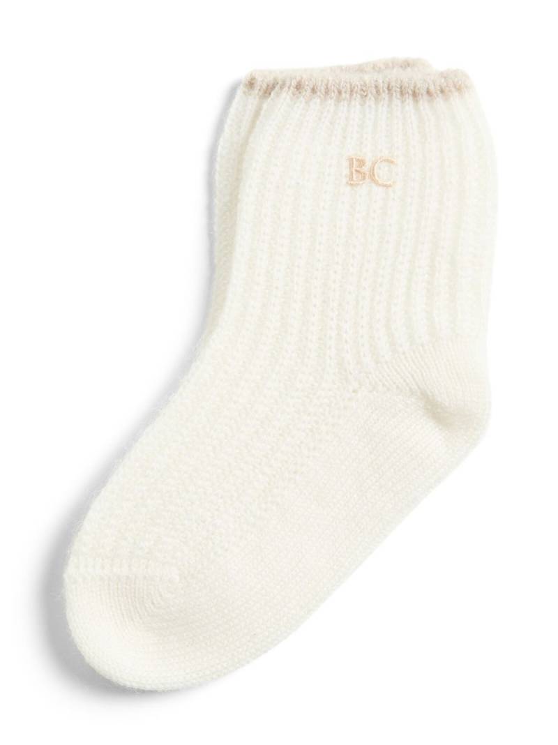 Brunello Cucinelli Kids logo-embroidered cashmere socks - White von Brunello Cucinelli Kids