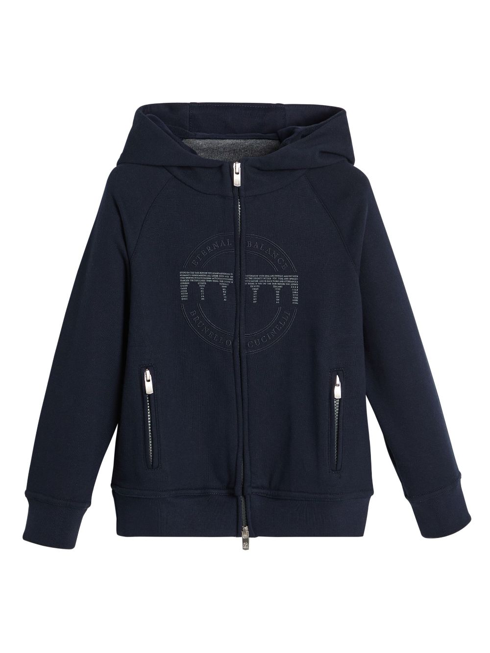 Brunello Cucinelli Kids logo-embroidered cotton-blend sweatshirt - Blue von Brunello Cucinelli Kids