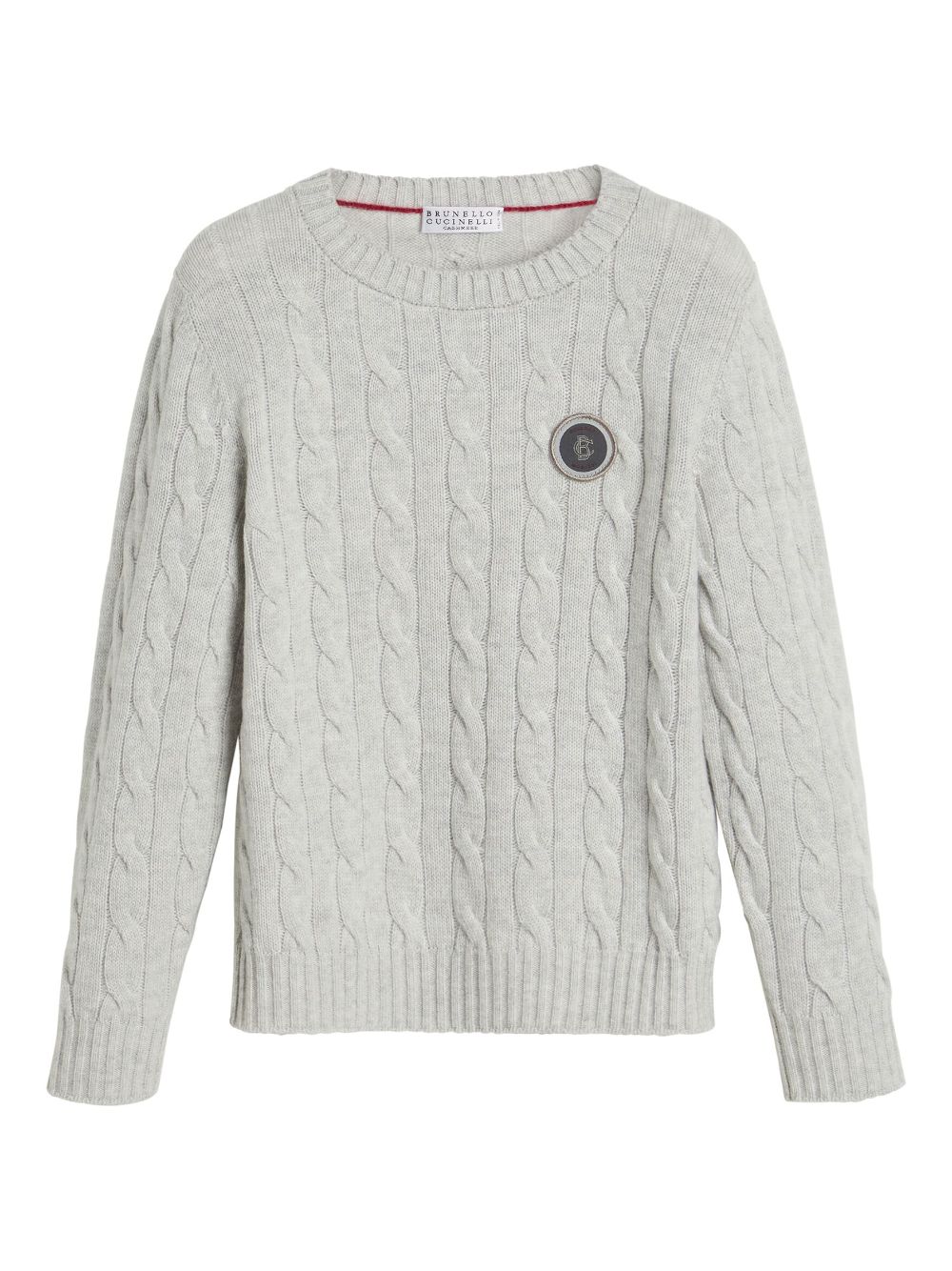 Brunello Cucinelli Kids logo-patch cashmere jumper - White von Brunello Cucinelli Kids