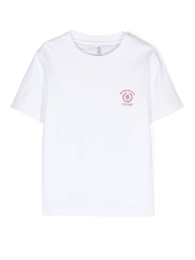 Brunello Cucinelli Kids logo-print T-shirt - White von Brunello Cucinelli Kids