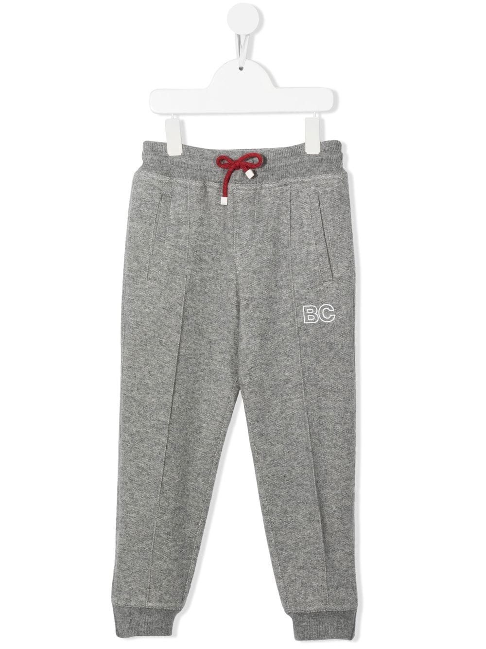 Brunello Cucinelli Kids logo-print cashmere trousers - Grey von Brunello Cucinelli Kids